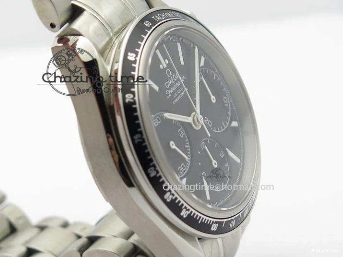 0228 Cozy Speedmaster Racing 40mm SS Black Dial On SS Bracelet A7750 ( Free Rubber Strap ) 8252